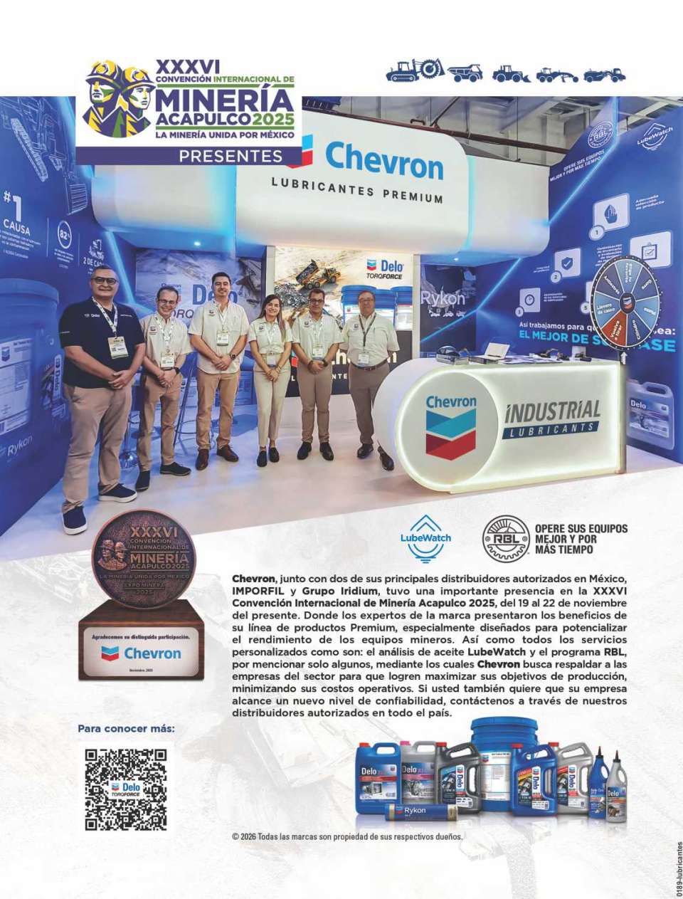 Lubricantes Premium Chevron presente en: Convencion Internacional de Mineria Acapulco 2025