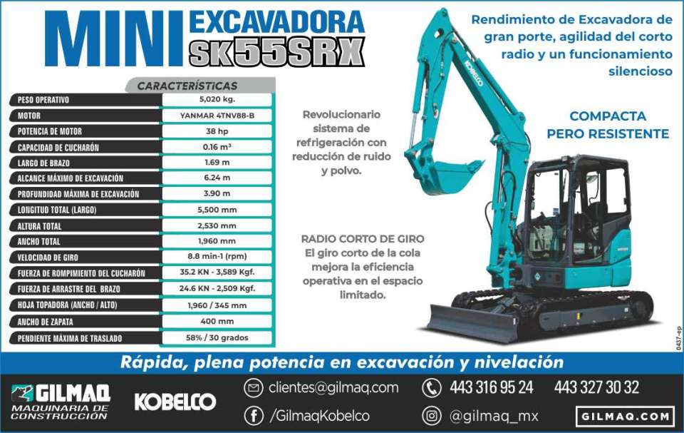 SK55SRX mini excavator, featuring large-scale excavator performance, short radius agility, and quiet operation. Revolutionary cooling system reduces noise and dust. SK55SRX mini excavator, featuring large-scale excavator performance, short radius agility, and quiet operation. Revolutionary cooling system reduces noise and dust.