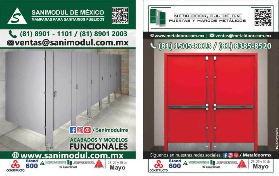Mamparas y accesorios para Sanitarios. Fabricacion de Puertas y Marcos Metalicos Metaldoor, puertas industriales, de seguridad y contra incendio. Acabados modernos y versatiles. Mamparas y accesorios para Sanitarios. Fabricacion de Puertas y Marcos Metalicos Metaldoor, puertas industriales, de seguridad y contra incendio. Acabados modernos y versatiles.