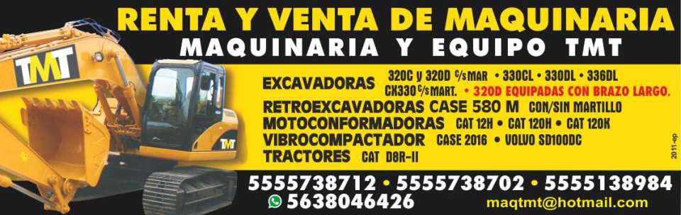 Renta y Venta de Maquinaria y Equipo Pesado, Excavadoras, Tractores y Motoconformadoras Caterpillar, Retroexcavadoras Case, Vibrocompactador Case y Volvo SD100DC. Renta y Venta de Maquinaria y Equipo Pesado, Excavadoras, Tractores y Motoconformadoras Caterpillar, Retroexcavadoras Case, Vibrocompactador Case y Volvo SD100DC.