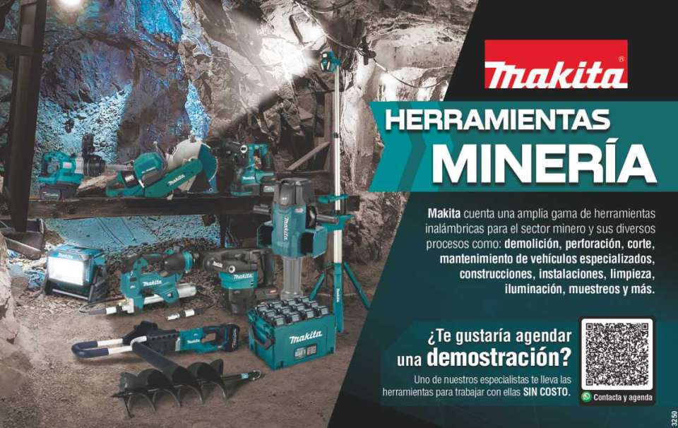 Amplia gama de herramientas inalambricas para el sector minero y sus diversos procesos como: demolicion, perforacion, corte, mantenimiento de vehiculos, construcciones, iluminacion, muestreos y mas.