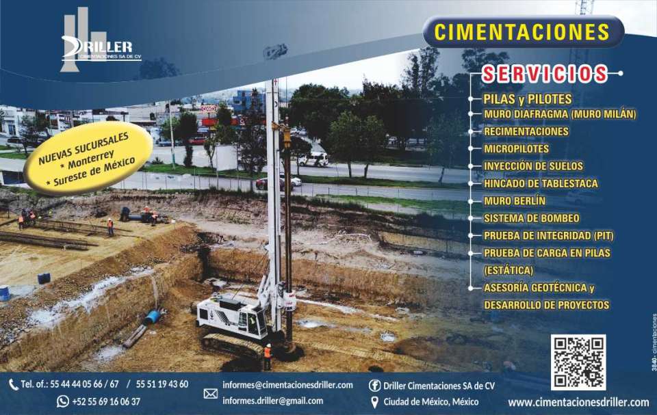 Foundations, Piles and Piles, Diaphragm Wall, Foundations, Micropiles, Soil Injection, Sheet Piling, Berlin Wall, Pumping System, PIT, Load Test in Piles. Foundations, Piles and Piles, Diaphragm Wall, Foundations, Micropiles, Soil Injection, Sheet Piling, Berlin Wall, Pumping System, PIT, Load Test in Piles.