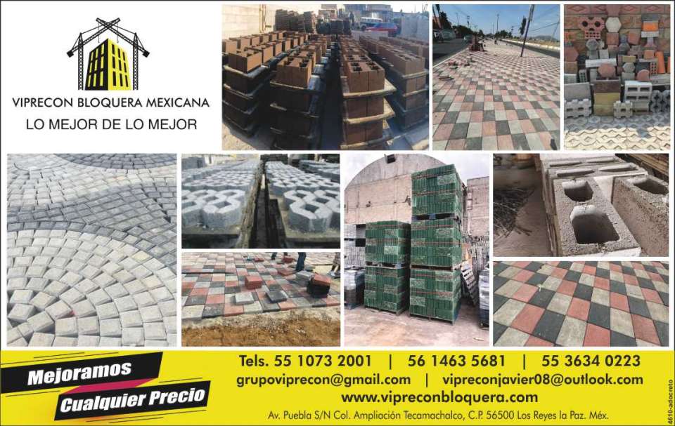 Bloquera Mexicana, Adocretos, Adopastos, Blocks, Tubos, Tabicon, Mejoramos cualquier presupuesto. Bloquera Mexicana, Adocretos, Adopastos, Blocks, Tubos, Tabicon, Mejoramos cualquier presupuesto.