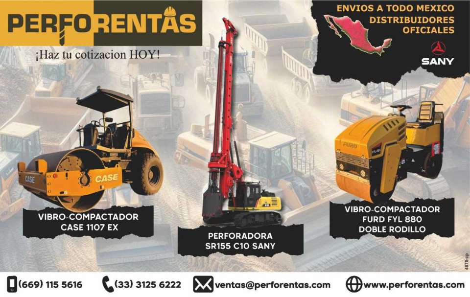 SANY SR155 C10 Drill. CASE 1107 EX Vibro-Compactor. Furd FYL 880 Double-Roller Vibro-Compactor. Shipping throughout Mexico. Official Sany Distributors. SANY SR155 C10 Drill. CASE 1107 EX Vibro-Compactor. Furd FYL 880 Double-Roller Vibro-Compactor. Shipping throughout Mexico. Official Sany Distributors.