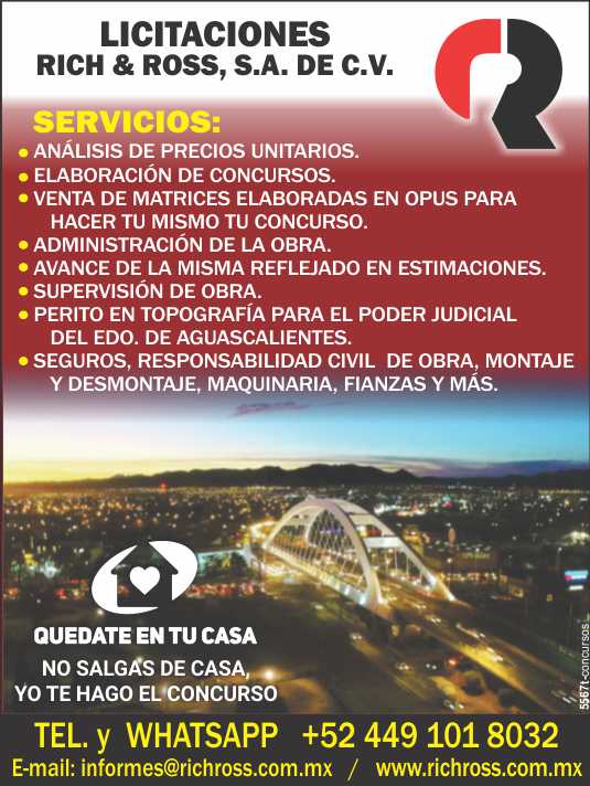 Analisis de precios unitarios, matrices elaboradas en opus, elaboracion de concursos, administracion de la obra, supervision de obra, Analisis de precios unitarios, matrices elaboradas en opus, elaboracion de concursos, administracion de la obra, supervision de obra,