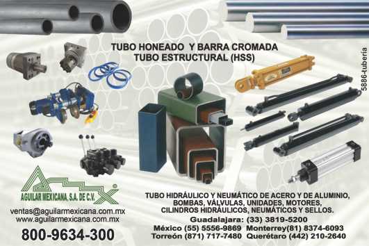 Tubo honeado y barra cromada, tubo estructural HSS, tubo hidraulico y neumatico de acero y de aluminio, bombas, valvulas, unidades, motores, cilindros hidraulicos, neumaticos y sellos Tubo honeado y barra cromada, tubo estructural HSS, tubo hidraulico y neumatico de acero y de aluminio, bombas, valvulas, unidades, motores, cilindros hidraulicos, neumaticos y sellos
