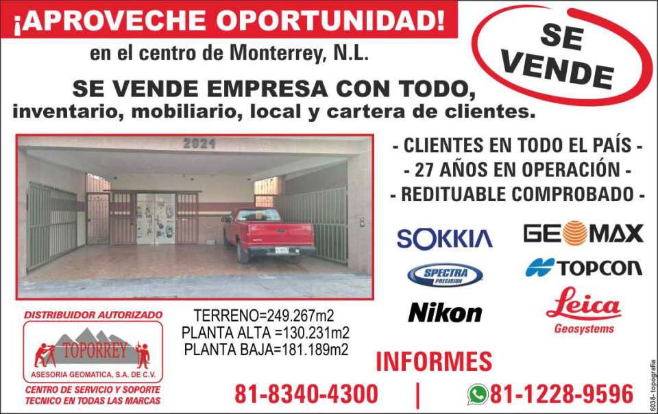 ¡Aproveche Oportunidad! se ¡VENDE EMPRESA! con todo: INVENTARIO, MOBILIARIO, LOCAL Y CARTERA DE CLIENTES. 27 años en operacion, clientes en todo el pais, redituable comprobado. ¡Aproveche Oportunidad! se ¡VENDE EMPRESA! con todo: INVENTARIO, MOBILIARIO, LOCAL Y CARTERA DE CLIENTES. 27 años en operacion, clientes en todo el pais, redituable comprobado.