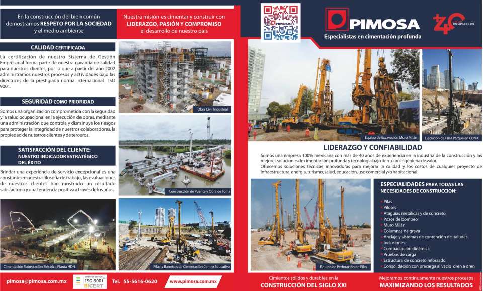 Especialistas en Cimentacion Profunda. Pilas, Pilotes, Ataguias, Muro Milan, Columnas de grava, Anclaje, Sistemas de contencion de Taludes, Inclusiones, Compactacion, Pruebas de carga. Especialistas en Cimentacion Profunda. Pilas, Pilotes, Ataguias, Muro Milan, Columnas de grava, Anclaje, Sistemas de contencion de Taludes, Inclusiones, Compactacion, Pruebas de carga.