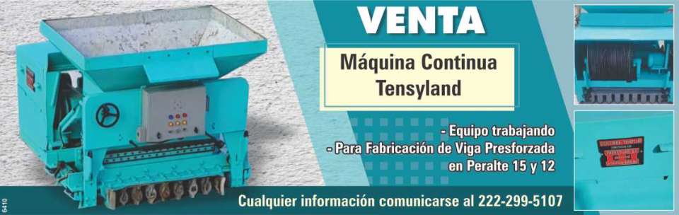 Venta de Maquina Continua Tensyland: Equipo Trabajando para fabricacion de viga presforzada en Peralte 15 y 12. Venta de Maquina Continua Tensyland: Equipo Trabajando para fabricacion de viga presforzada en Peralte 15 y 12.