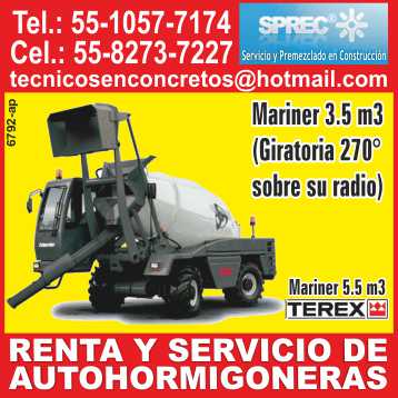 Rent and service of concrete mixers, mariner 3.5 m3, (rotatable 270 ° on its radius), mariner 5.5 m3, Terex Rent and service of concrete mixers, mariner 3.5 m3, (rotatable 270 ° on its radius), mariner 5.5 m3, Terex