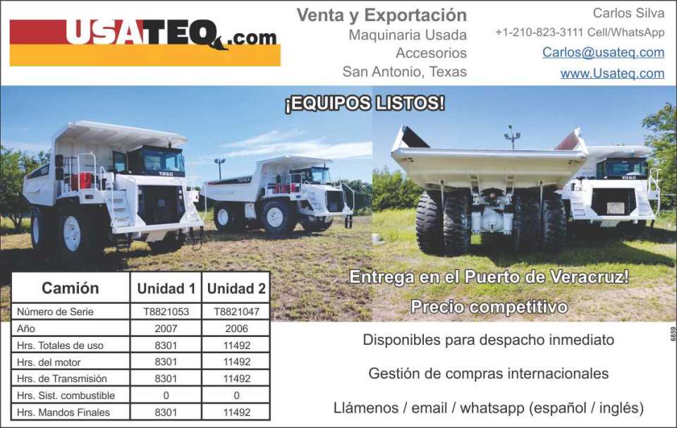 Sales and Export, Used Machinery, Trucks,OTR Tires, Used equipment, accessories, hydraulic hammers, compactor plates, compactor wheels, post setters, accessories for excavators and loaders. Sales and Export, Used Machinery, Trucks,OTR Tires, Used equipment, accessories, hydraulic hammers, compactor plates, compactor wheels, post setters, accessories for excavators and loaders.