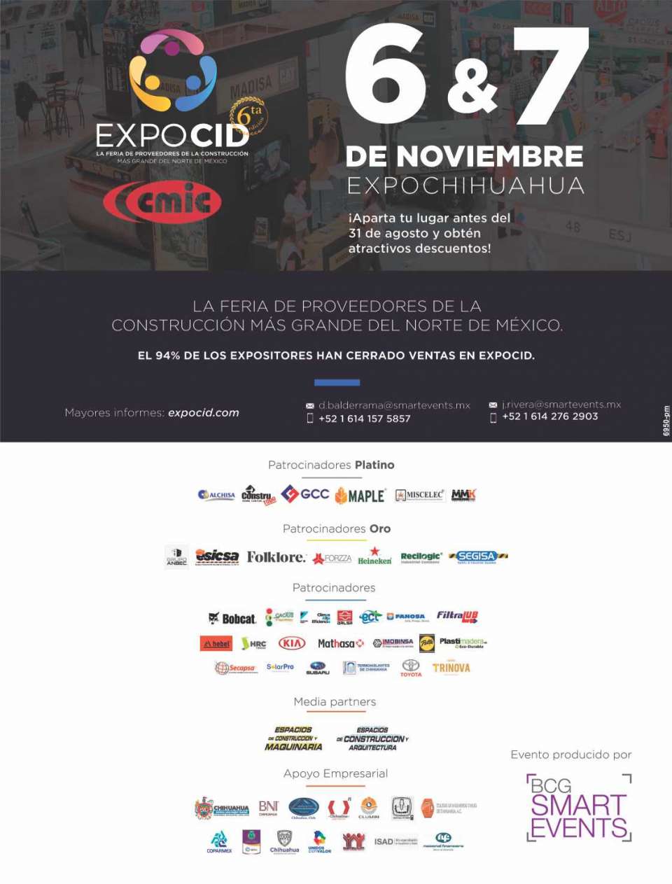 EXPOCID - La Feria de Proveedores de la Construccion mas Grande del Norte de Mexico, del 6 al 7 de Noviembre 2019 en ExpoChihuahua. EXPOCID - La Feria de Proveedores de la Construccion mas Grande del Norte de Mexico, del 6 al 7 de Noviembre 2019 en ExpoChihuahua.