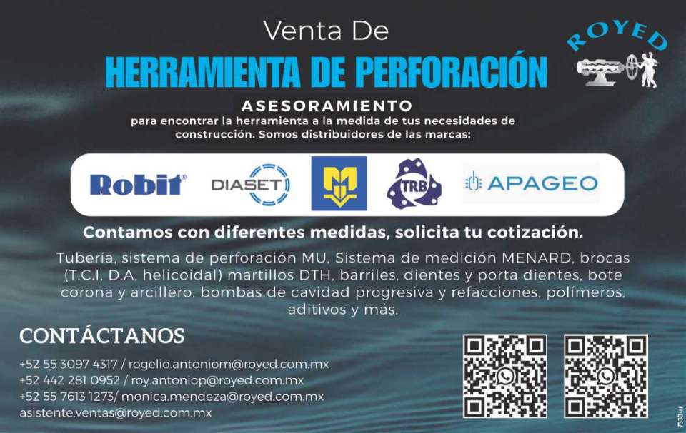 Maquinas de Perforacion y Bombas de Cavidad Progresiva, Fabricacion, Reparacion y Mantenimiento. Asesoria Tecnica en Metodos de Perforacion y Reparacion de Lodos Bentoniticos, Barriles, Brocas