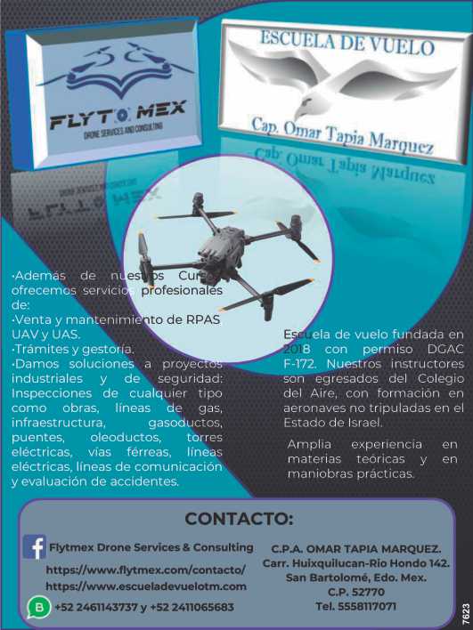 Escuela de Vuelo. Venta y Mantenimiento de RPAS, UAV Y UAS. Tramites y Gestoria Escuela de Vuelo. Venta y Mantenimiento de RPAS, UAV Y UAS. Tramites y Gestoria