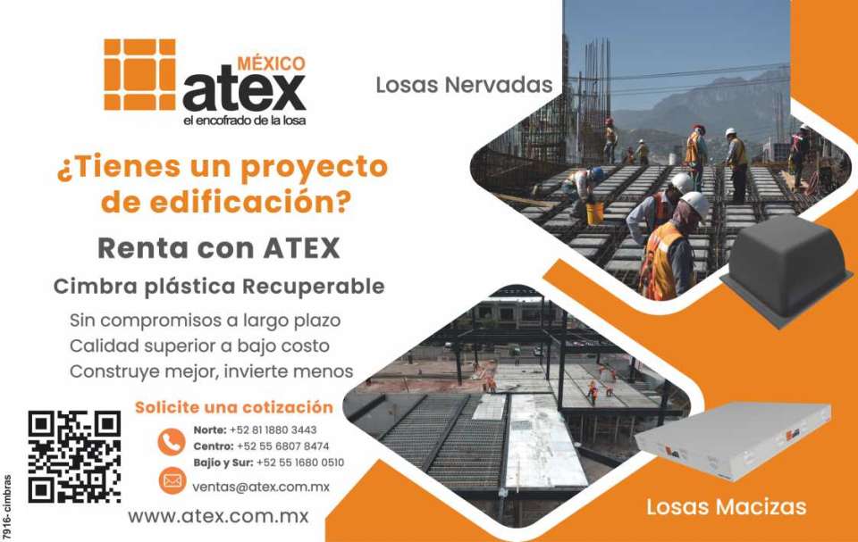atex MEXICO the formwork of the slab. Rent with ATEX recoverable plastic formwork, without long-term commitments, superior quality at low cost, build better, invest less. Ribbed, Solid Slabs atex MEXICO the formwork of the slab. Rent with ATEX recoverable plastic formwork, without long-term commitments, superior quality at low cost, build better, invest less. Ribbed, Solid Slabs
