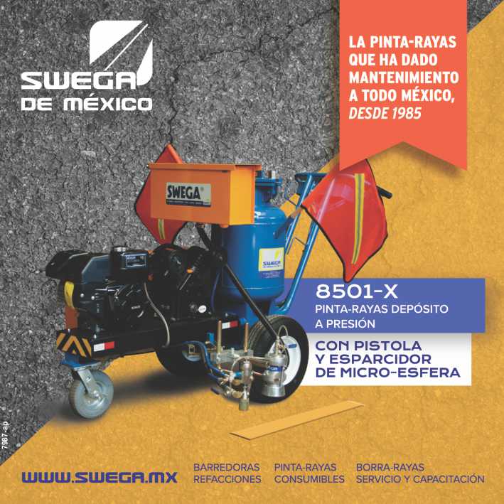Pinta-Rayas 8501-X Deposito a Presion, con Pistola y Esparcidor de Micro-Esfera. Barredoras, Refacciones, Consumibles, Borra-Rayas. Servicio y Capacitacion. Desde 1985. Pinta-Rayas 8501-X Deposito a Presion, con Pistola y Esparcidor de Micro-Esfera. Barredoras, Refacciones, Consumibles, Borra-Rayas. Servicio y Capacitacion. Desde 1985.