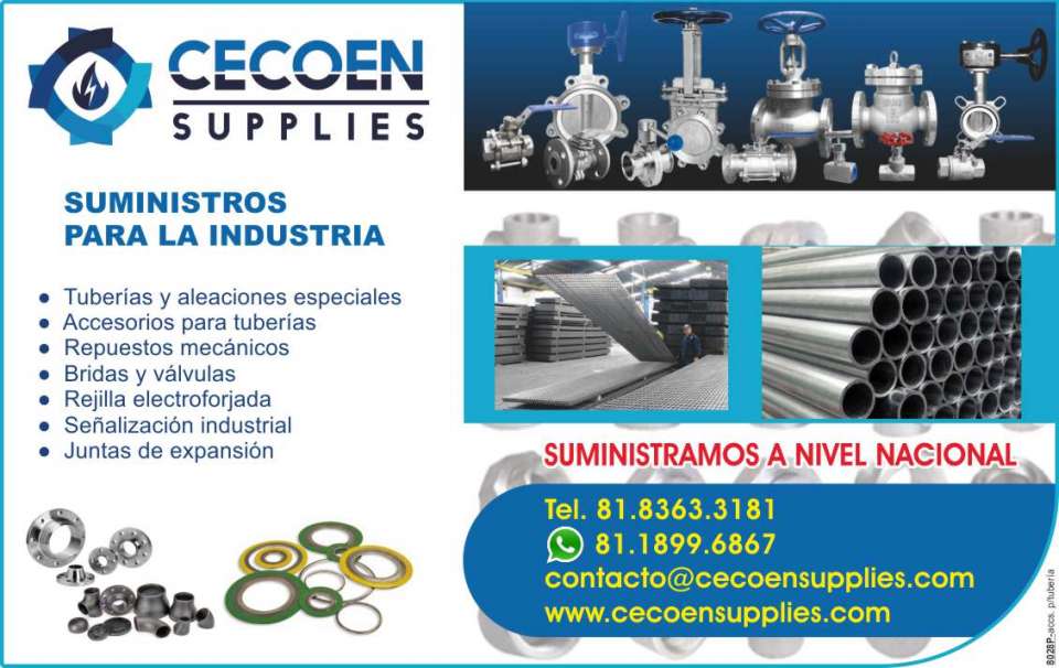 Tuberias y aleaciones especiales, accesorios para tuberias, repuestos mecanicos, bridas y valvulas, rejilla electroforjada, señalizacion industrial, juntas de expansion