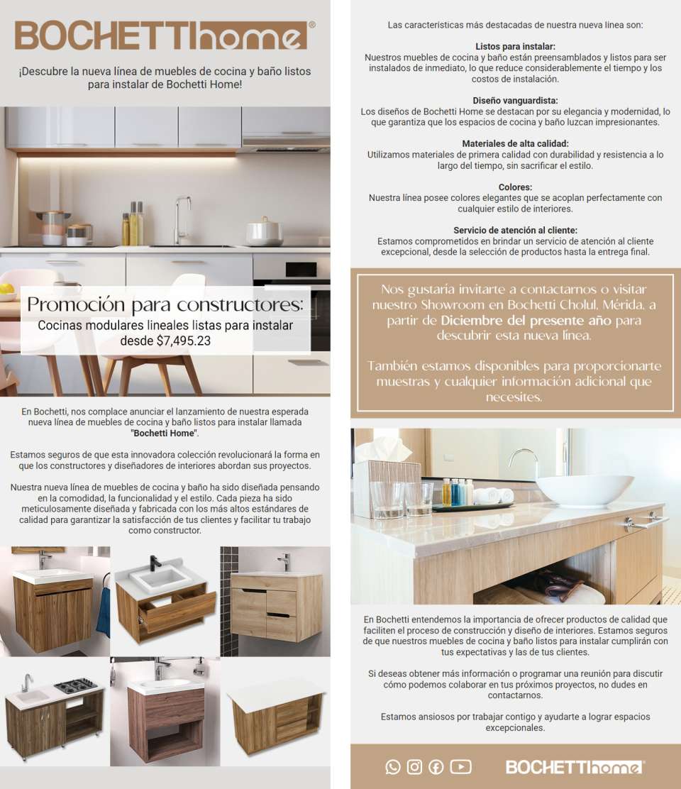 Discover the new line of ready-to-install kitchen and bathroom furniture from Bochetti Home! Discover the new line of ready-to-install kitchen and bathroom furniture from Bochetti Home!