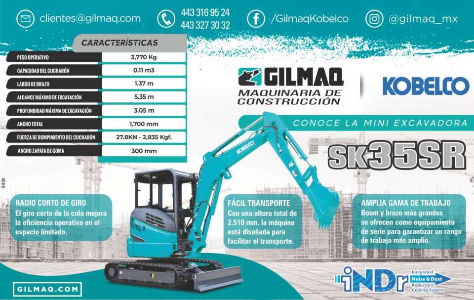 Gilmaq Construction Machinery. Discover the SK35SR Mini Excavator with Short Turning Radius, Easy Transport, Wide Working Range. Gilmaq Construction Machinery. Discover the SK35SR Mini Excavator with Short Turning Radius, Easy Transport, Wide Working Range.