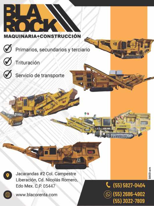 Maquinaria-Construccion Primario-secundario y terciario Trituracion Servicio de transporte