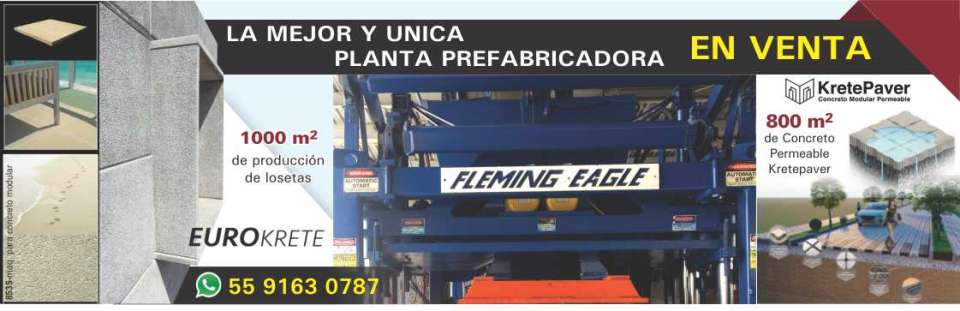La mejor y unica Planta Prefabricadora EN VENTA ! 1000 m2 de produccion de losetas 800 m2 de concreto permeable Kretepaver Fleming Eagle La mejor y unica Planta Prefabricadora EN VENTA ! 1000 m2 de produccion de losetas 800 m2 de concreto permeable Kretepaver Fleming Eagle