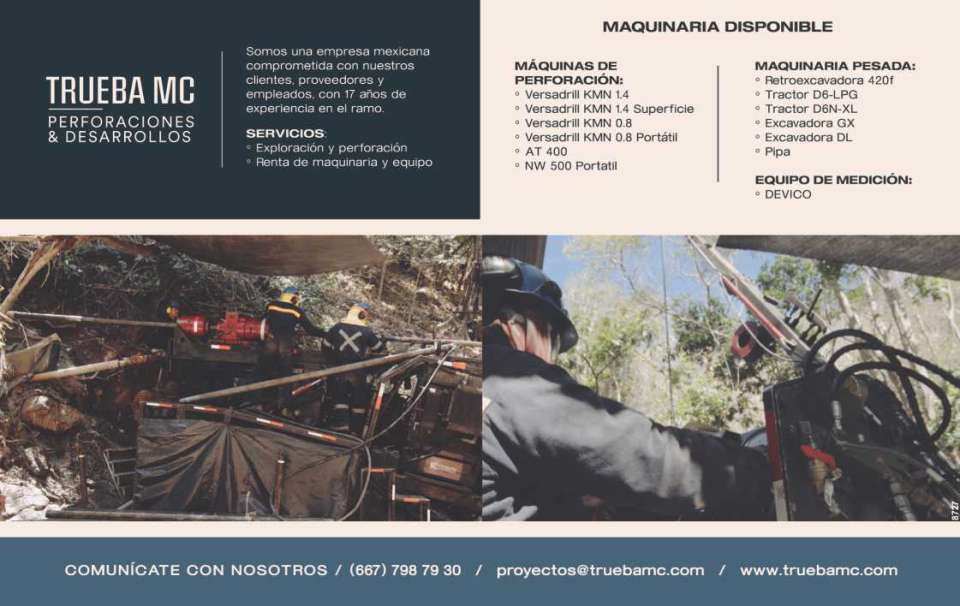 Perforaciones y desarrollos, renta de maquinaria y equipo, exploracion interior y exterior de mina Perforaciones y desarrollos, renta de maquinaria y equipo, exploracion interior y exterior de mina