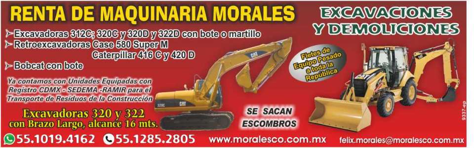 Excavaciones y Demoliciones, Excavadoras c/s bote-martillo, Retroexcavadoras Case 580 Super M, Cat 416C y 420D. Bobcat con Bote. Excavadoras 320-322 brazo largo, alcance de 16 mts. Registro Ramir. Excavaciones y Demoliciones, Excavadoras c/s bote-martillo, Retroexcavadoras Case 580 Super M, Cat 416C y 420D. Bobcat con Bote. Excavadoras 320-322 brazo largo, alcance de 16 mts. Registro Ramir.
