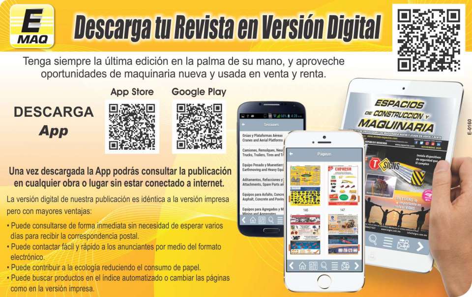 Descargue la APP de la Revista Espacios de Construccion y Maquinaria en version digital. Busque "Revista Maquinaria" en Google Play o en App Store. Descargue la APP de la Revista Espacios de Construccion y Maquinaria en version digital. Busque "Revista Maquinaria" en Google Play o en App Store.